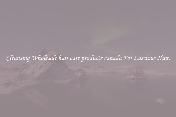 Cleansing Wholesale hair care products canada For Luscious Hair.