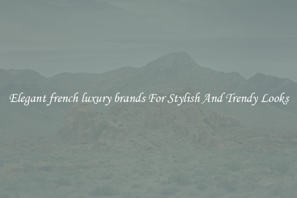 Elegant french luxury brands For Stylish And Trendy Looks